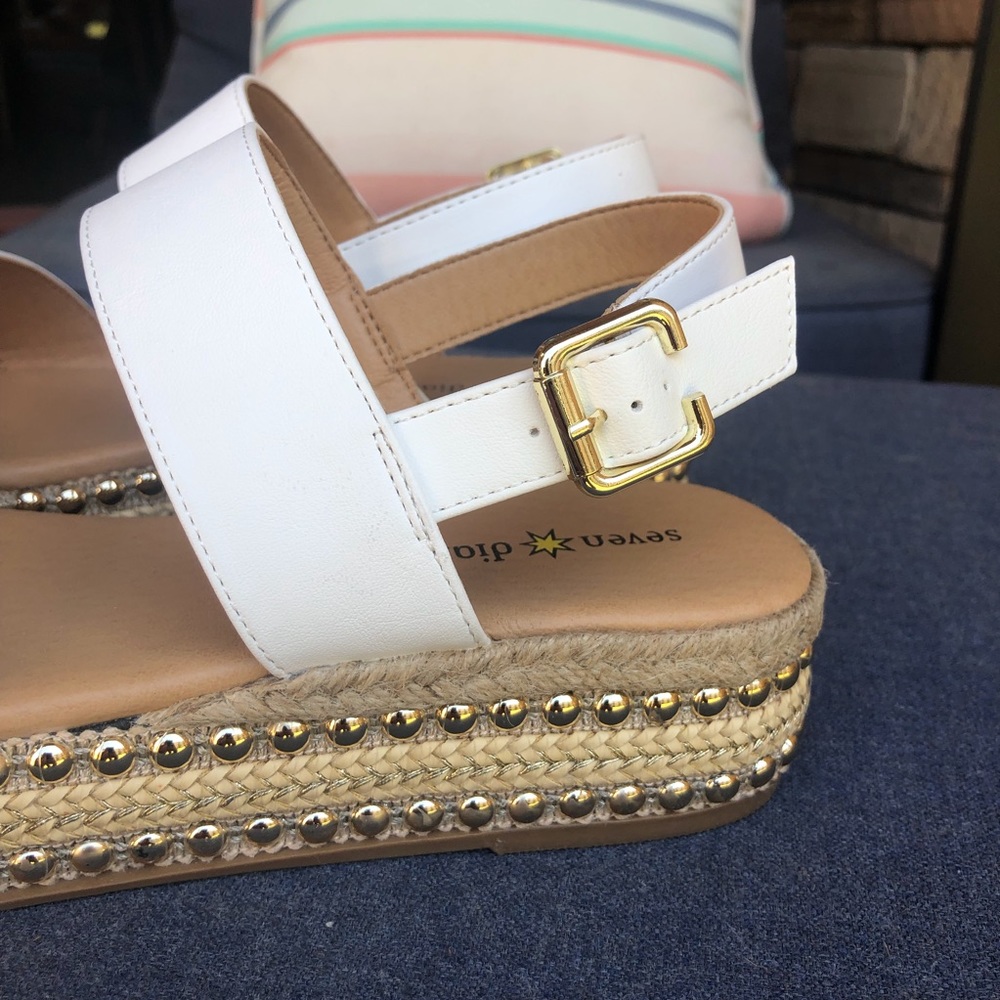 Seven Dials White Strap Stud Platform Sandals New… - image 4